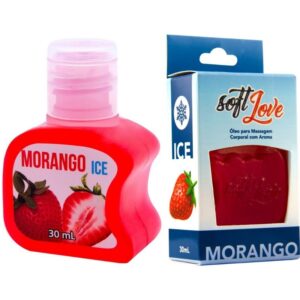 Gel Gelado Comestível Morango 30ml SoftLove - Sex shop