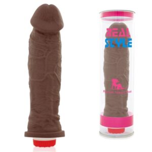 Pênis REAL PETER Charmoso Style Preto com Vibrador Marrom 20x5cm - Sex shop