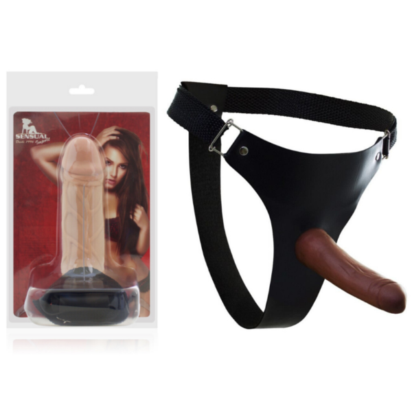 Pênis Real Peter com Cinta Pegador Marrom 13x3cm - Sex Shop