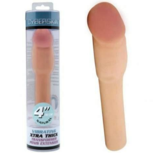 Capa peniana com extensão de 10 cm - XTRA THICK VIBRATING TRANSFORMER PENIS EXTENSION - TOPCO SALES