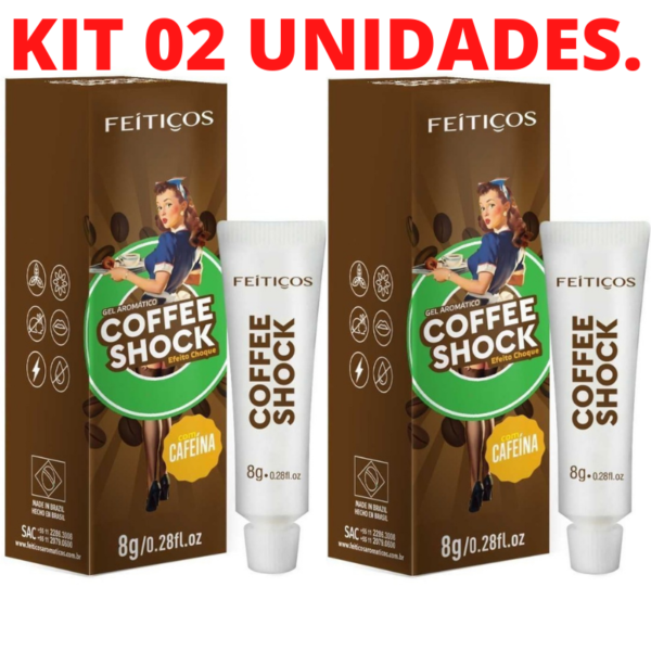 Kit 02 Gel Eletrizante Coffee Shock AROMÁTICO 8 G FEITIÇOS