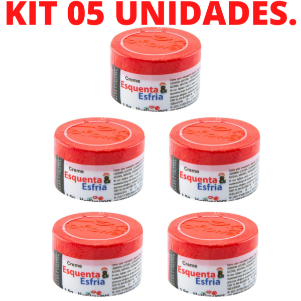 Kit 05 Cremes Esquenta e Esfria Creme Funcional 3,5 HotFlowers - Sex shop