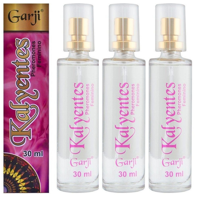 Kit 03 Perfume Feminino Kalyentes 30ml Afrodisíaco Garji - Sexshop