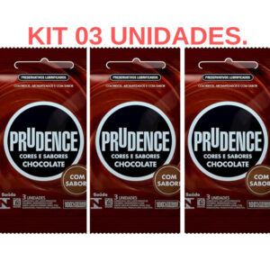 Kit 03 Pacotes Preservativo Cores e Sabores Chocolate - Sexshop