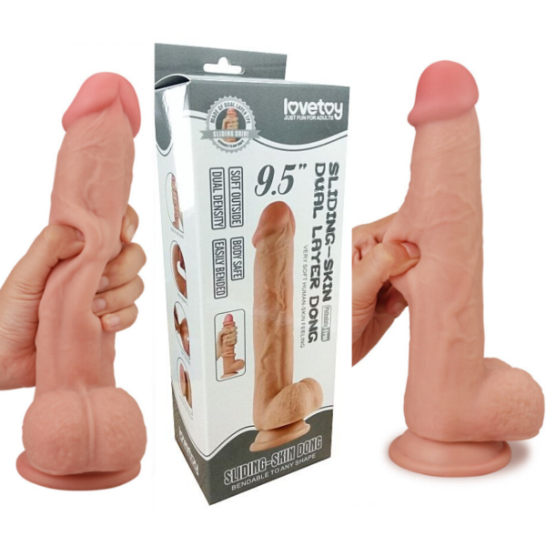 Pênis Realística 24,5 cm com Camada de Dupla Intensidade - LOVETOY SLIDING-SKIN DUAL LAYER DONG - Sexshop