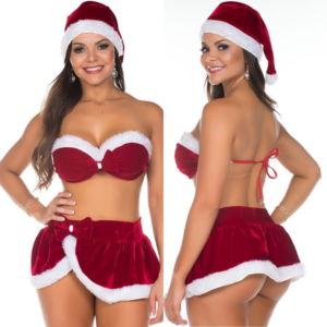 Kit Fantasia Mamãe noel de Saia Pimenta Sexy - Sexshop