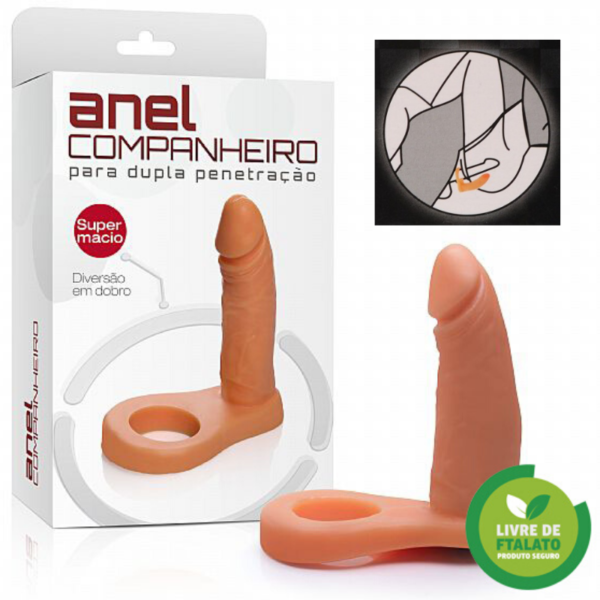 Anel Peniano Companheiro dupla penetração Pele - Sexshop