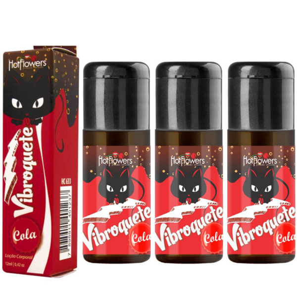 Kit 03 Gel Sexo Oral Vibroquete Coca Cola Vibrante 12gr Hot Flowers - Sex shop