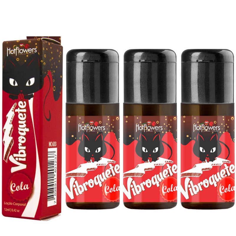 Kit 03 Gel Sexo Oral Vibroquete Coca Cola Vibrante 12gr Hot Flowers - Sex shop