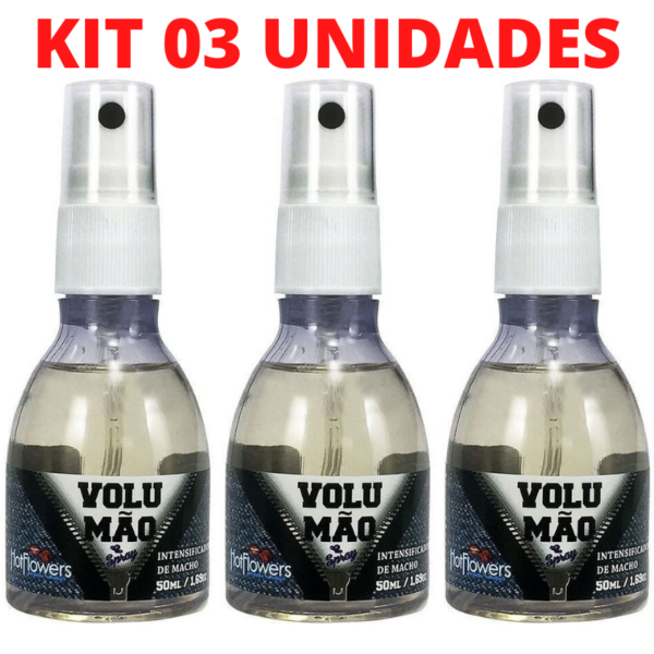Kit 03 Gel Volumão Intensificador de MACHO Spray 50ml HotFlowers - Sex shop