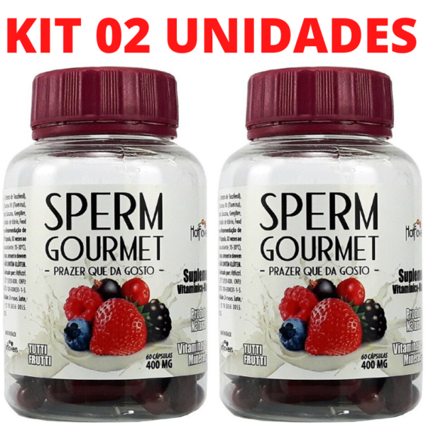 Kit 02 Gozo com Sabor de Tutti-Frutti - Sabor na Ejaculação 60 Capsulas - Sex shop