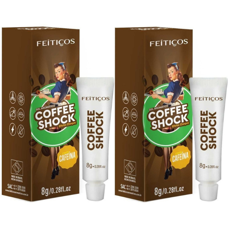 Kit 02 Gel Eletrizante Coffee Shock AROMÁTICO 8 G FEITIÇOS