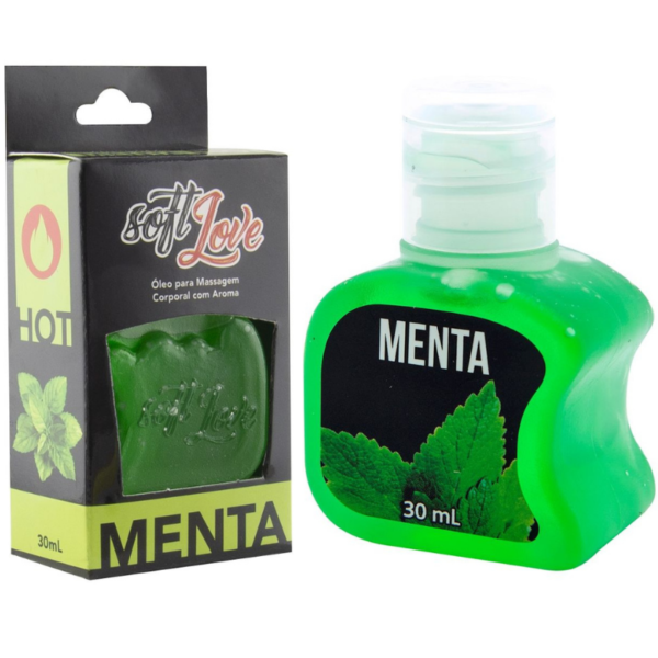 Gel Quente Comestível Menta 30ml SoftLove - Sex shop