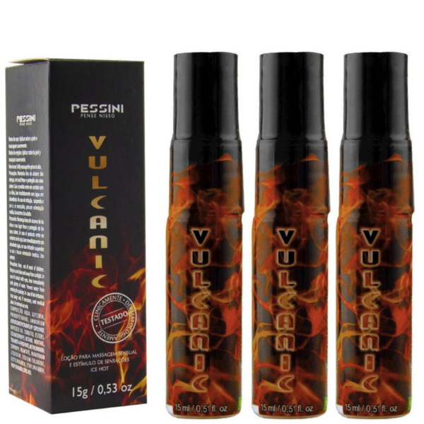 Kit 03 Vulcanic Loção Excitante Unissex em Spray Pessini 15g - Sexshop