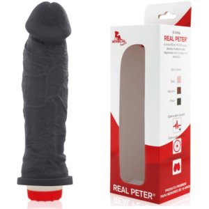 Pênis Real Peter Charmoso com Vibrador Preto 20x4,5cm - Sexshop