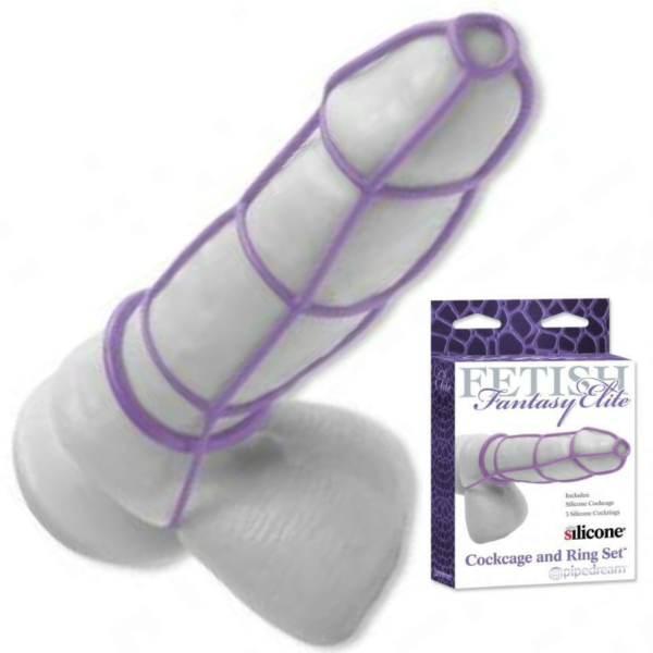 Anel peniano com alça para escroto - COCKCAGE RING PURPLE - PIPEDREAM