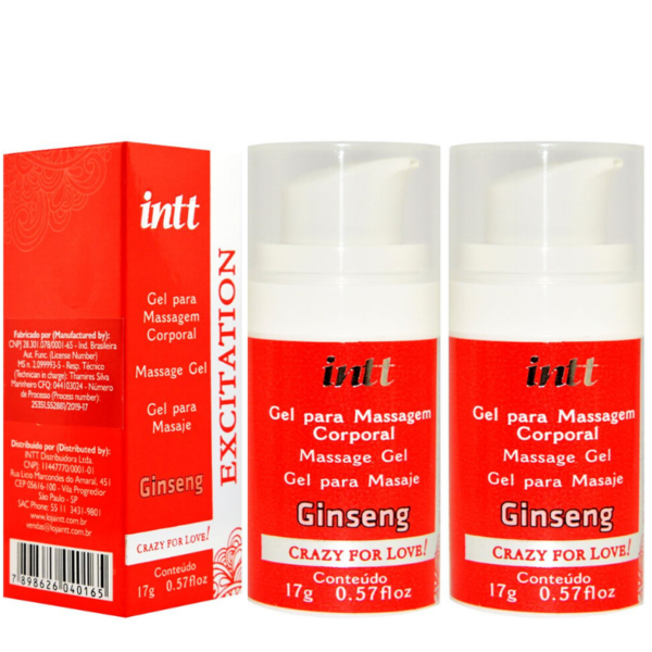 Kit 02 Gel para massagem Erótica Excitation Crazy For Love 17g Intt - Sexshop