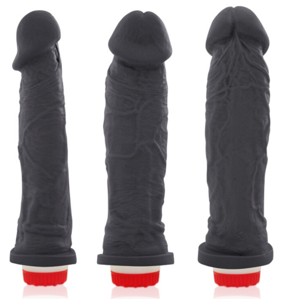 Pênis REAL PETER Charmoso Style Preto com Vibrador Preto 20x5cm - Sex shop