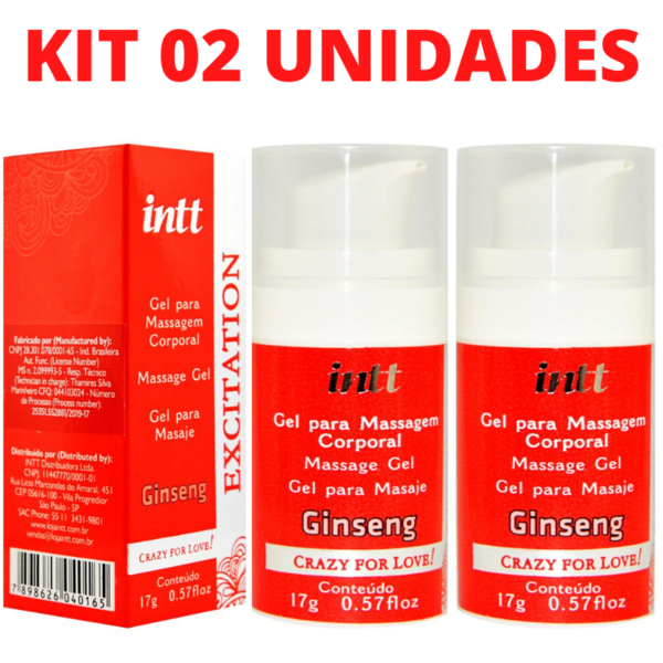 Kit 02 Gel para massagem Erótica Excitation Crazy For Love 17g Intt - Sexshop