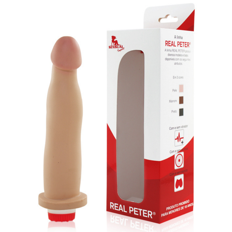 Pênis Real Peter FIT com Vibrador 17,4x2,5cm - Sexshop
