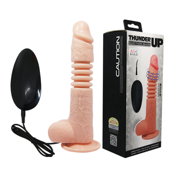 Pênis Realístico com Vai e Vem com Vibração Multivelocidade - THUNDER UP SUCTION BASE - Sexy shop