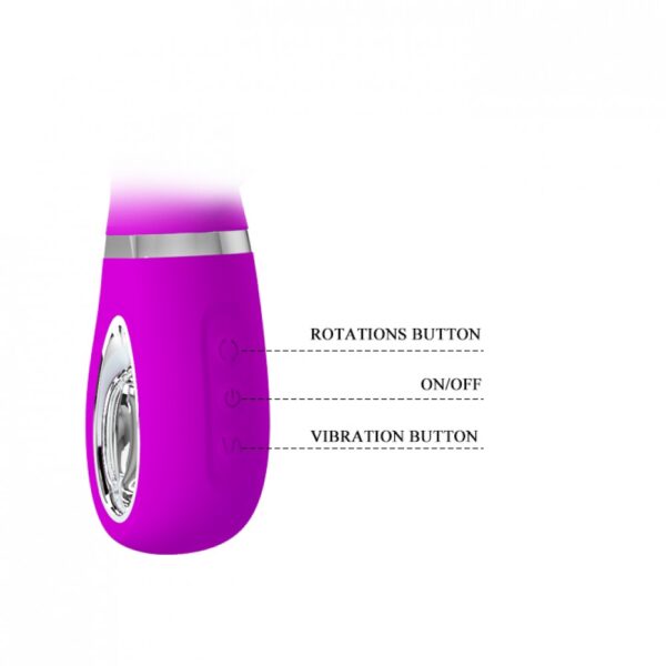 Vibrador Rotativo Recarregável com 12 Modos de Rotação e 4 Modos de Vibração - PRETTY LOVE TERNENCE - Sexyshop