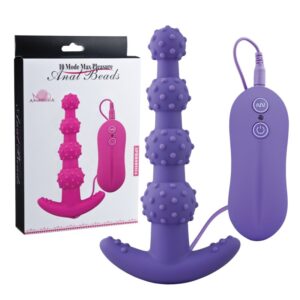 Plug Anal em Silicone com Bolinhas 10 Modos de Vibração - ANAL BEADS 10 MODE MAX PLEASURE