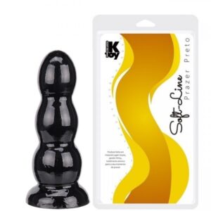 Plug para penetração anal Preto feito 16 x 4,5 Cm - Sexshop