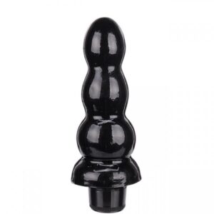 Plug Anal ondulado com Vibrador Preto - Sexyshop