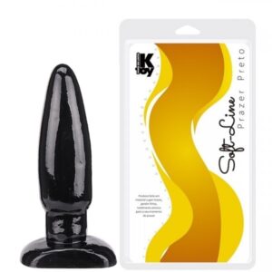 Plug anal torpedo feito em silicone Preto 15,5X4 CM - Sexshop