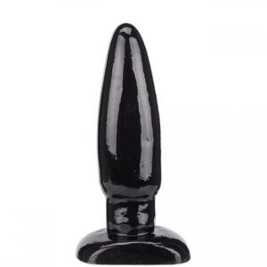 Plug anal torpedo feito em silicone Preto 15,5X4 CM - Sexshop