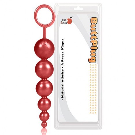 Plug boll sitck 15cm com haste na cor Vermelha - Sex shop