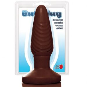 Plug Anal Cônico com estrias - Marrom - Sex shop