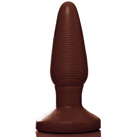 Plug Anal Cônico com estrias - Marrom - Sex shop