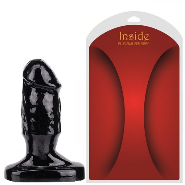 Plug anal preto dilatador feito em material macio - Sexshop