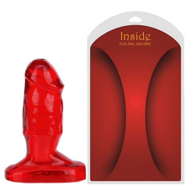 Plug dilatador anal feito em material macio Vermelho - Sexshop