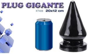 Plug Anal Gigante preto 20 x 12 cm - Sexshop