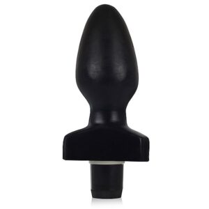 Plug Grande - 12 x 6 cm na cor preto - com vibrador multivelocidade - Sexshop