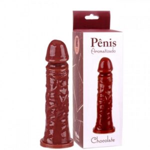 Pênis Realístico com aroma de chocolate 17,5x3,8 - Sexshop