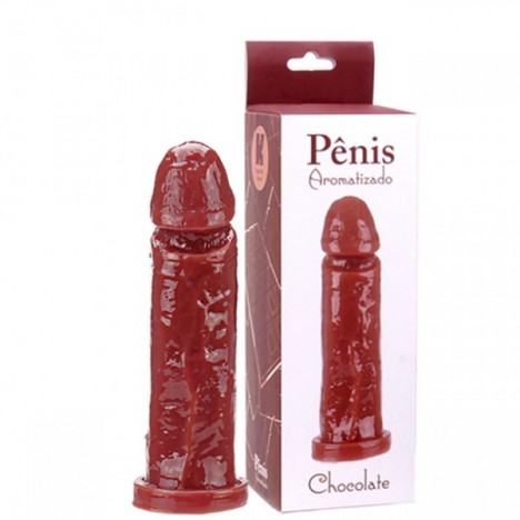 Pênis Realístico com aroma de chocolate 17x4 - Sexshop