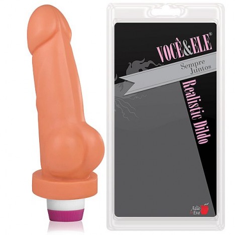 Prótese Sidious com escroto e Vibrador - 17x4 na cor pele - Sexshop-0