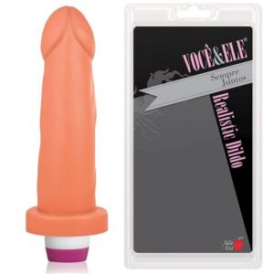 Prótese Tyranus com Vibrador - 17x4 cm na cor pele - Sexshop-0