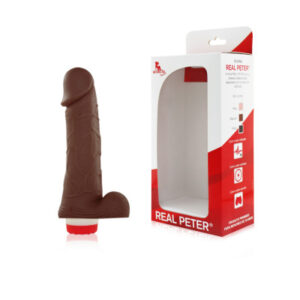 Pênis Real Peter Love Marrom 18x3,5cm Com Vibrador - Sexshop