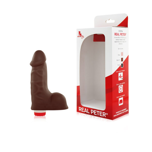 Pênis Vibrador Real Peter Mini Thor 14x5cm Marrom - Sexshop