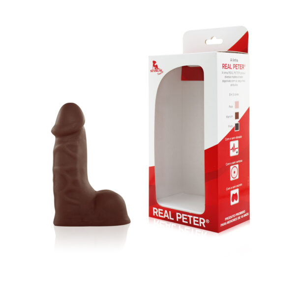 Pênis Real Peter Mini Thor 14,5x4cm Marrom - Sexshop