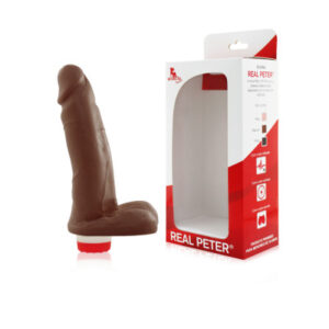 Pênis Real Peter vibrador Marrom Galã - 4,5 x 15 cm - Sexshop