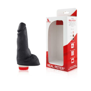 Pênis Real Peter vibrador Preto Indecente - 4,5 x 16 cm - Sexshop