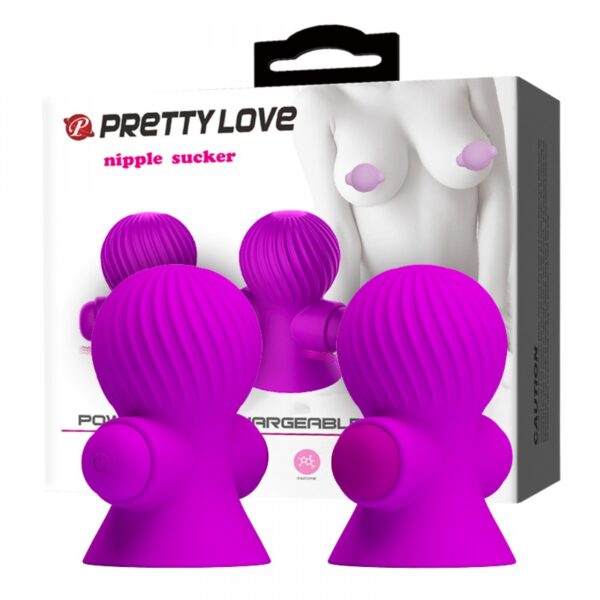 Estimulador Recarregável Para Mamilos com Sucção e 12 Modos de Vibração - PRETTY LOVE NIPPLE SUCKER - Sexshop