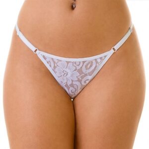 Tanga Biju - Renda bordada com enfeites e lacinho - Sexshop