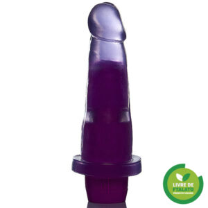 Prótese Realístico Gel Aroma Uva - 14,5x4 cm com vibrador - Sexshop